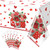 6Pcs Valentines Day Plastic Tablecloths, Red Pink Hearts Rose Flower Table Cloth Disposable Rectangular Table Covers for Valentine's Day Wedding Engagements Anniversary Decorations, 54 x 108 Inch