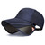 LXURY UPF50+ Summer Sun Visor Hat Adjustable Golf Cap Womens Golf Hat Sport Visors Retractable Wide Brim Beach Hat Golf Visor UV Protection Sun Hat Tennis Sunhat Running Cap,Navy Blue