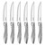 dearithe Steak Knives Set of 6, Stainless Steel Serrated Sharp Blade Steak Knife Set, Hammered Pattern Handle,4.5 In,For Kitchen Restaurant Tableware, Dishwasher Safe