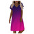 Women's Summer Floral Ruffle Dress V Neck Knee Length Beach Dress a Line Loose Swing Short Dress Hot Pink