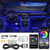 Interior Car Lights, SAMGCHI USB Car LED Strip Lights, Car Ambient Lighting Kit with 236 inches Fiber Optic, RGB EL Wire Lights APP and RF Remote Control Music Sync and DIY Mode DC 12V