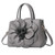 Cayla 3D Floral Handbags Purses for Women Top Handle Handbag PU Leather Satchel Shoulder Crossbody Bags Ladies Evening Bag-gray