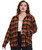 RITERA Womens Plus Size Tops Casual Plaid Button Down Long Sleeve Checkered Shirt Shackets Jacket Lightweight Cardigan Black Orange Blouse Xl 14W 16W