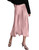 Zeagoo Womens Midi Skirts Casual Work High Waist Silk Satin Skirts Party Dress Pink