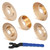 5PCS Wood Carving Disc Set for 4" or 4 1/2" Angle Grinder with Wrench, Stump Tool Grinding Wheel Disc with 7/8" Bore, Woodworking Sanding Disc Wheel Attachments for Cutting Shaping Carving Polishing