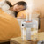 Tabletop USB Humidifier, Subwoofer Cool Mist Humidifier with Night Light, Portable USB Humidifier with Humidity Display for Bedroom Office