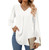 Funlingo Womens Tops Dressy Causal Long Sleeve Chiffon Loose Business Shirts Fall V Neck Elegant Office Tunic Blouses White XX-Large