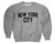 NYC FACTORY New York City Crewneck Sweatshirt, Heather Gray (M)