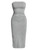 SOLY HUX Women's Split Thigh Tube Dress Ruched Strapless Slim Fit Midi Bodycon Dresses Light Grey S