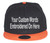 Custom Snapback Hat. Otto. Embroidered. Your Own Text Flatbill Bill Snapback. (Black/Orange Bill)