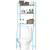 GloTika 3-Tier Over The Toilet Storage, Freestanding Above Over Toilet Bathroom Organizer Space Saver, Metal Toilet Storage Shelf with 4 Hooks for Bathroom, Blue