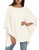 Womens Pullover Poncho Sweater Cashmere Feel Shawl Loose Fitting Ponchos Wraps Baggy Tops for Fall Winter white