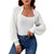 QIANSIQIANBO Women's Shrug Cardigan Sweaters Open Front Crop Cardigan Ribbed Knit Long Sleeve Drop Shoulder Bolero Sweater (M) White
