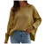 TUNUSKAT Womens Fall Crew Neck Sweaters With Slit 2022 Oversized Boyfriend Knit Pullover Solid Casual Long Sleeve Plain Tops