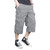 MAGNIVIT Mens Capri Long Elastic Cargo Shorts Below Knee 3/4 Cargo Shorts Cotton Relaxed Fit Casual Multi-Pocket Light Grey 34