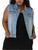 uxcell Women's Plus Size Buttons Denim Vest with Two Chest Flap Pockets Jackets 1X Sky Blue