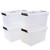 Vababa 10.5 Quart Clear Plastic Latch Storage Box with Handle, 4-Pack Storage Bin