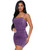 Floerns Women's Glitter Sleeveless Ruched Party Clubwear Bodycon Mini Dress Violet Purple Petite S