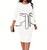 FANDEE Women's Plus Size Vintage Bodycon Pencil Dress Elegant 3/4 Sleeve Ruffle Hem Split for Party Business Dresses White Black 4XL