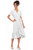 London Times Women's Short Sleeve Ruffle wrap Dress, Ivory, 12