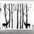Fymural Forest and Deers Tree Wall Stickers Art Mural Wallpaper for Bedroom Kid Baby Nursery Vinyl Removable DIY Decals 82.7x70.9,Black