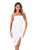 WDIRARA Women's Strapless Split Hem Bodycon Midi Tube Dress Sleeveless Dresses White M