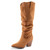 mysoft Women's Cowboy Knee-High Boots Pointed Toe Mid Chunky Heel Pull On Slouchy Boots with Zippers