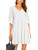 Lrady Women's Casual Summer Tunic Dress 2024 V Neck Ruffle Loose Flowy Swing Mini Shift Dresses, White, X-Large