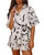 PRETTYGARDEN Women Summer 2 Piece Beach Outfits Printed Short Sleeve Tops Lounge Shorts Casual Tracksuit Set (Black Brush,Medium)