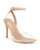 Coutgo Womens Clear Heels Sandals Square Toe Ankle Strap Sexy High Heeled Stiletto Dress Shoes, Apricot, Size 5