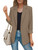 AUTOMET Womens Blazer Bussiness Casual Women Outfits Blazer Jacket Open Front Plus Size Lapel Work Clothes Blazer Dress Bussiness Causal Clothes Coffee