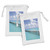 Lunarable Beach Fabric Pouch Set of 2, Duck in Clear Empty Ocean on a Sunny Day Tropical Coastal Themed Image, Small Drawstring Bag for Toiletries Masks and Favors, 9" x 6", Turquoise Blue White