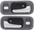 Evan Fischer Interior Front Door Handle Compatible with 1995-1998 Honda Odyssey Inside Chrome Lever+Gray Bezel Plastic with Lock Hole Set of 2 Passenger Side