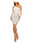 B DARLIN Womens White Metallic Ruched Slitted Lined Sleeveless Asymmetrical Neckline Short Party Body Con Dress Juniors S