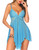 Avidlove Women Lingerie Lace Babydoll V Neck Sleepwear Strap Chemise Blue