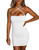 BORIFLORS Women's Sexy Bodycon Sleeveless Ruched Spaghetti Strap Mini Club Party Dress, Large, White