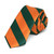 tiemart Striped Skinny Tie, 2" Width (Hunter Green and Orange)