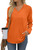 Anyhold Womens Fall Long Sleeve Tunic Tops for Leggings V Neck Casual Loose Fit Blouse Shirt Medium, Orange