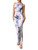 GORGLITTER Women's Tie Dye Bodycon Long Dress Sleeveless Round Neck Slit Maxi Tank Dresses Purple and White Medium