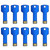 Lot 10 2GB Key Shape USB 2.0 Flash Drive 2G Metal Memory Pen Stick Thumb Drive Wholesale Bulk Pack (2GB, Blue)