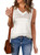 SHEWIN Womens Tank Tops V Neck Sleeveless Crochet Sweater Vest Lightweight Knitted Top Summer Sweaters for Women,White,S