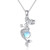 Mermaid Necklace 925 Sterling Silver Sea Mermaid Pendant with Rainbow Moonstone Mermaid Jewelry Gifts for Women Girl