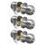 Entry Door Knobs Exterior, Door Knob with Lock and Keys, Locking Door Knobs with Keys, Round Ball Door Knobs for Bedroom, Satin Stainless Steel, 3 Pack