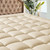 Bedding Quilted Fitted Queen Mattress Pad Cooling Breathable Fluffy Soft Mattress Pad Stretches up to 21 Inch Deep, Queen Size, Beige, Mattress Topper Mattress Protector