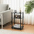 3 Tier End Table, Boho Side Table with Storage Shelf, Nightstand Bedside Table for Small Spaces, Bedroom, Living Room, Entryway, Farmhouse, Easy Assembly, Black