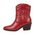 ~ COLIN ~ Women's Western Cowboy Cowgirl Stitched Ankle Boots (Red, 6)