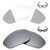 + 2 Pair Replacement Lenses for Oakley Straight Jacket 2007 Sunglass - Eclipse Grey Photochromic/Silver Titanium