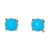 6mm Arizona Kingman Turquoise Gemstones and Sterling Silver Post Earrings