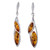 Amber Earrings - Baltic Honey Amber Dangling Earrings "Aurora" - Sterling Silver Jewelry Collection