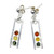 Sterling Silver Natural Multicolor Baltic Amber Dangle Earrings